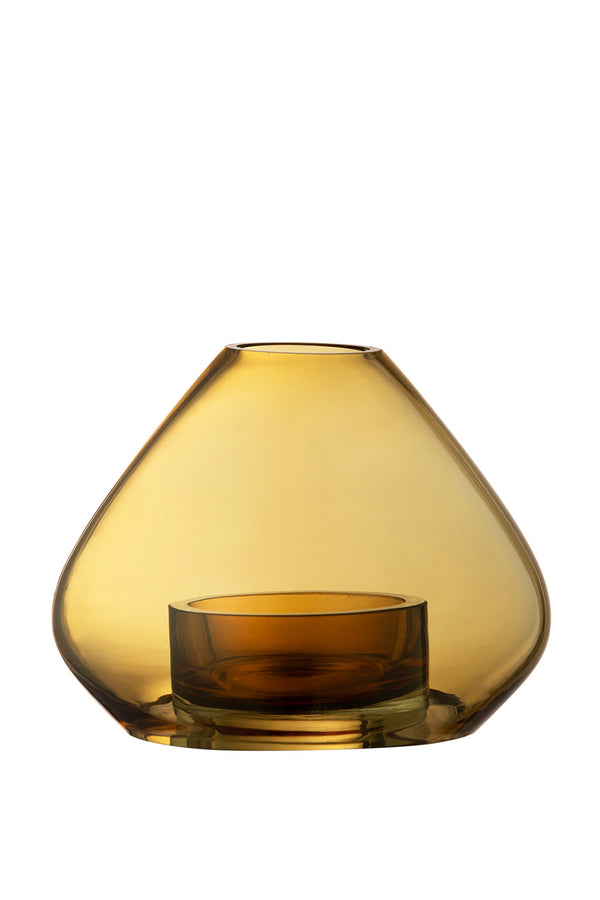 UNO lantern/vase Amber / Ø14,5xH11,5 CM