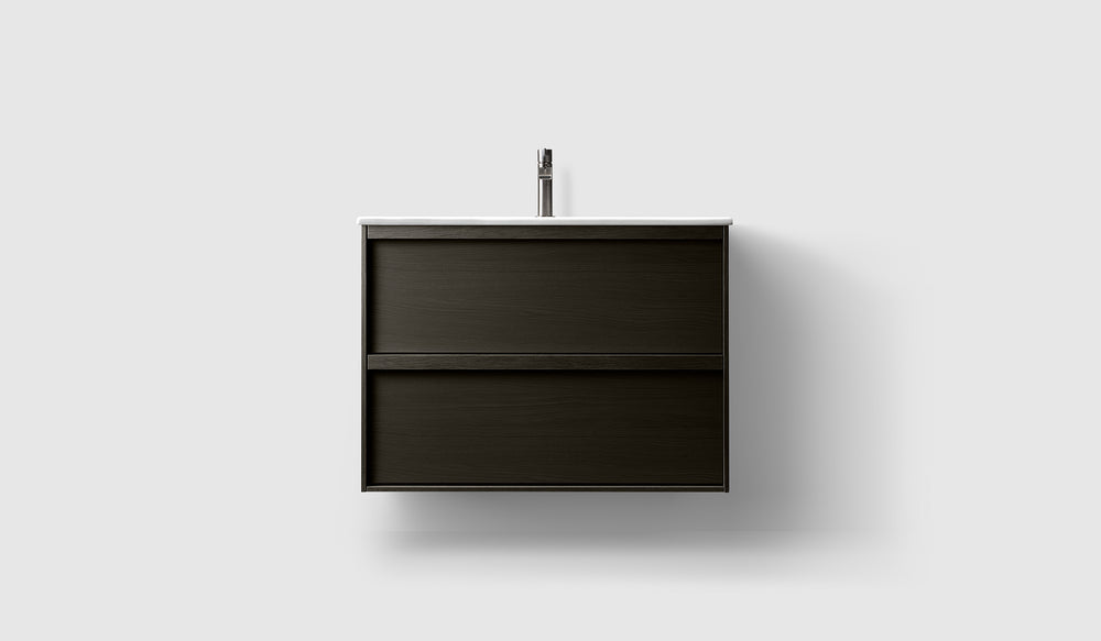 Kommod Haven H2 80 Slim - Dark Wood Med Porslinshandfat