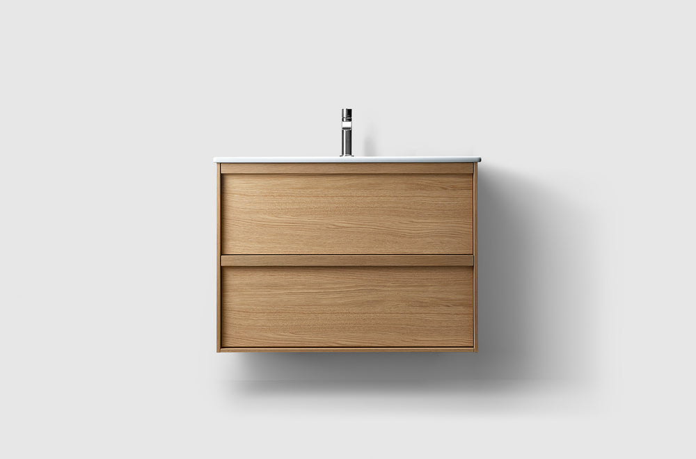 Kommod Haven H2 80 Slim - Oak Wood - Porslinshandfat