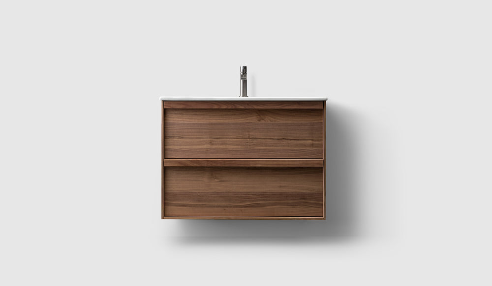 Kommod Haven H2 80 Slim - Walnut Wood - Porslinshandfat