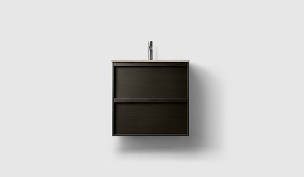 H2/60 - Dark Wood Underlimmat Vit Solid Surface / Norrvange Light Grey