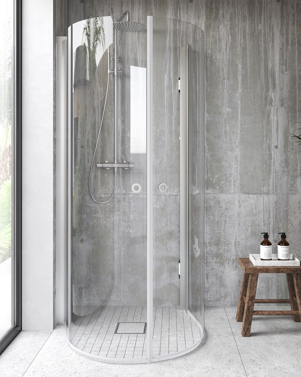 Duschhörna INR Linc Monument Härdat Glas