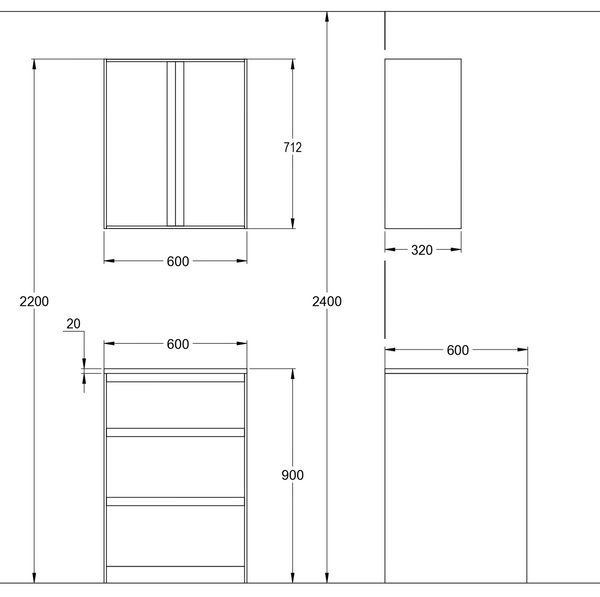Väggskåp Haven H2 C60