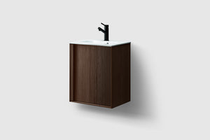 Kommod Haven H2 50 Slim - Smoked Oak Wood - Porslinshandfat