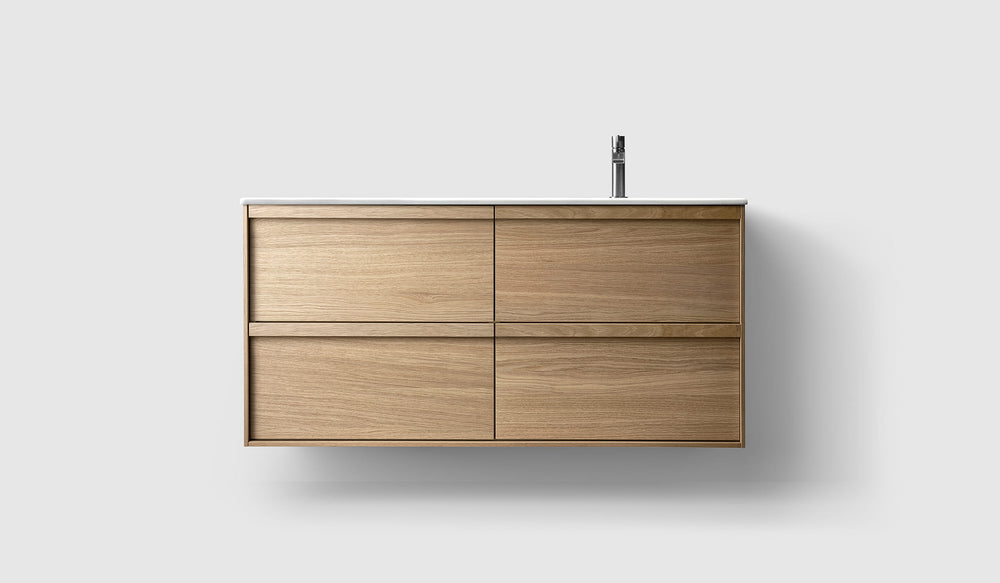 Kommod Haven H2 120 - Oak Wood - Porslinshandfat - Ett Handfat