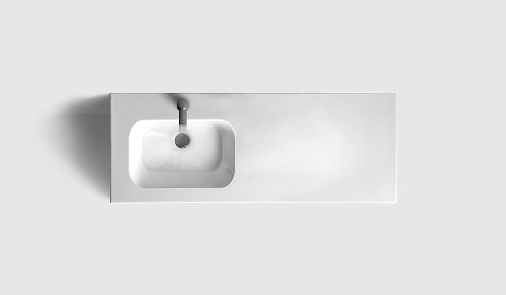 Kommod Haven H2 120 - White Wood - Porslinshandfat - Ett Handfat