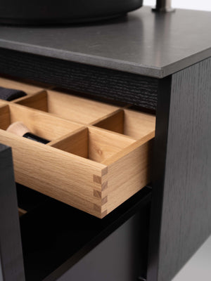 Kommod INR Air Wood 120 - Black Oak - Vänster