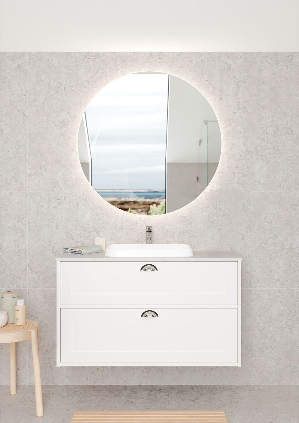 Kommod INR Grand Classic 120 Med Bänkskiva & Fristående Handfat