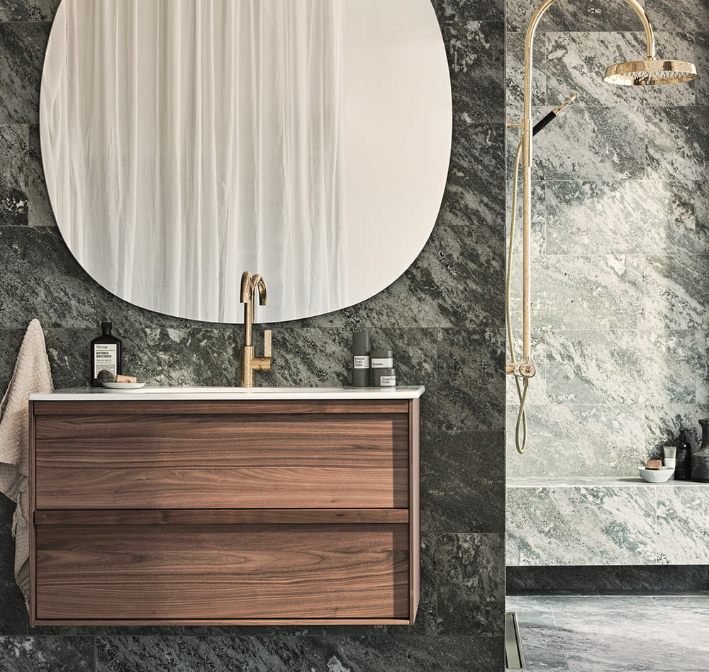 Kommod Haven H2 100 - Walnut Wood - Porslinshandfat