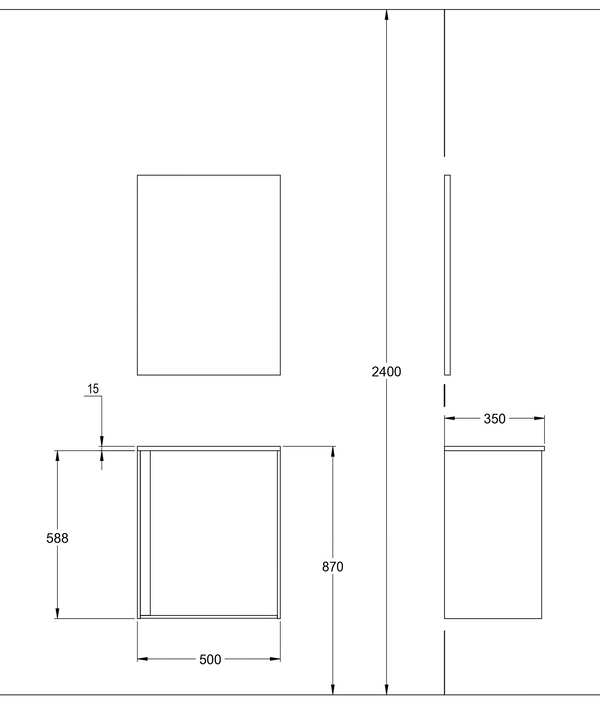 Kommod Haven H2 50 Slim - Dark Wood - Porslinshandfat