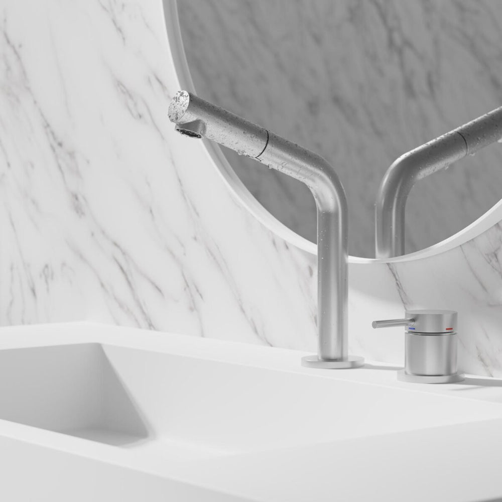 Tvättställsblandare Scandtap Steel Harmonized B2P Utdragbar Pip