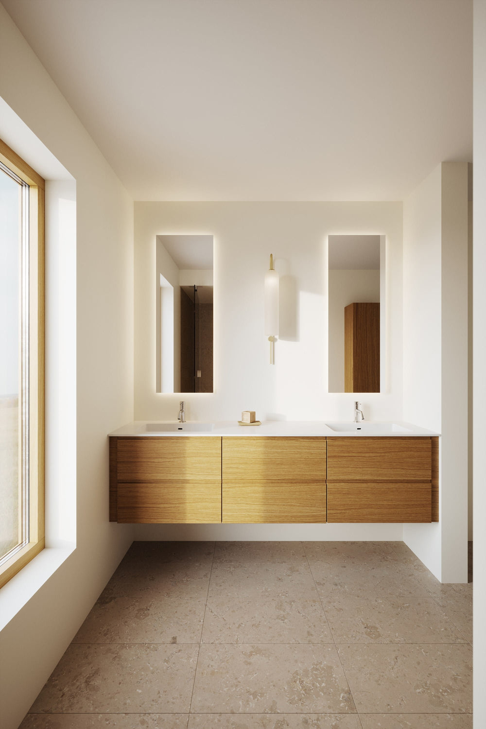 Badrumsspegel INR Plate Med Bakbelysning