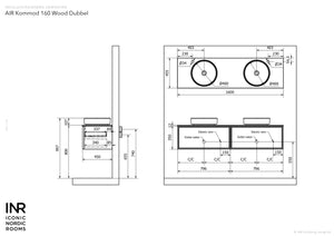 Kommod INR Air Wood 160 Dubbel Tvättställ