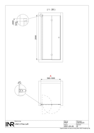 Duschvägg INR Linc 2 Flex