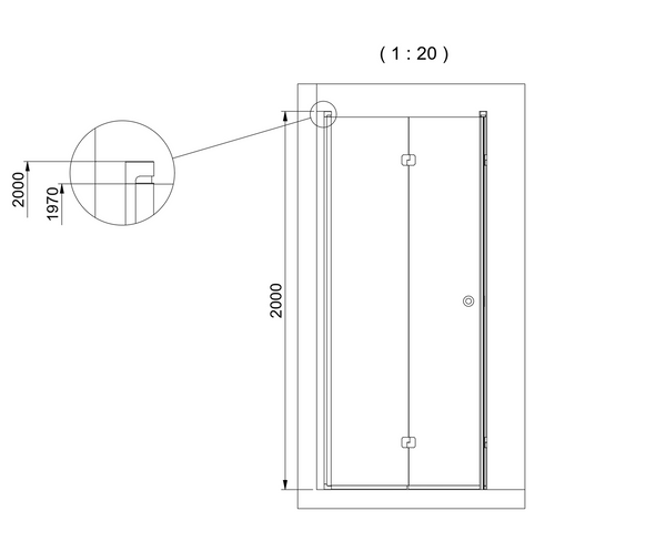 Duschhörna INR Linc Angel Flex Härdat Klarglas