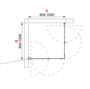 Duschhörna INR Linc Angel Flex Härdat Klarglas