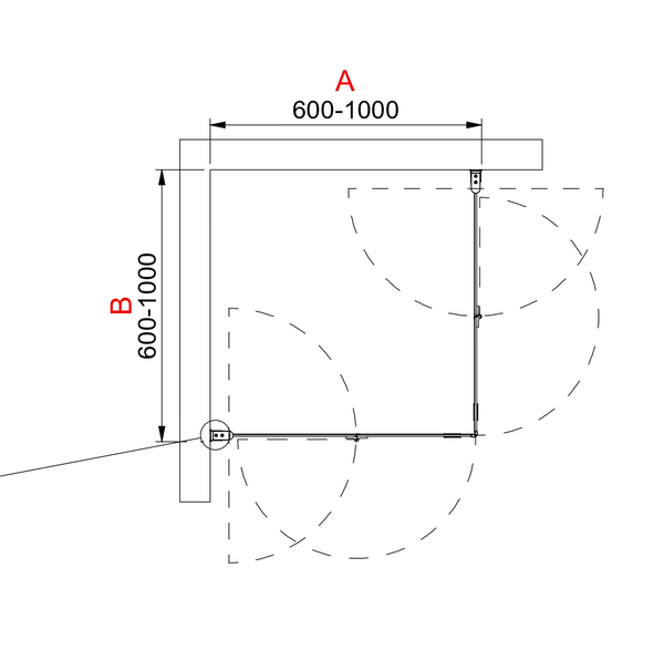 Duschhörna INR Linc Angel Flex Härdat Klarglas