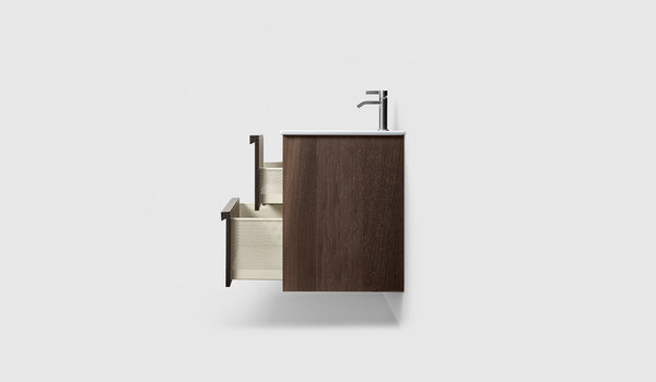 Kommod Haven H2 120 - Smoked Oak Wood - Porslinshandfat - Ett Handfat