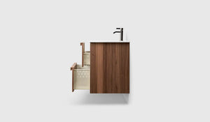 Kommod Haven H2 120 - Walnut Wood - Porslinshandfat - Ett Handfat