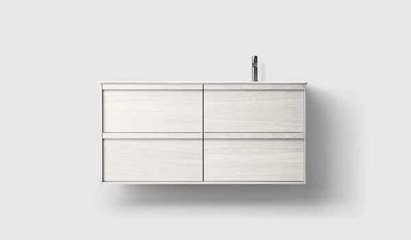 Kommod Haven H2 120 - White Wood - Porslinshandfat - Ett Handfat