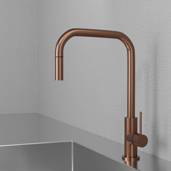 Köksblandare Scandtap Steel Accent Square Med Utdragbart Munstycke
