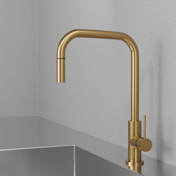 Köksblandare Scandtap Steel Accent Square Med Utdragbart Munstycke