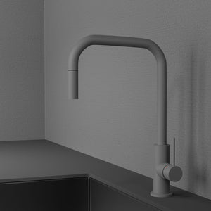 Köksblandare Scandtap Steel Accent Square Med Utdragbart Munstycke