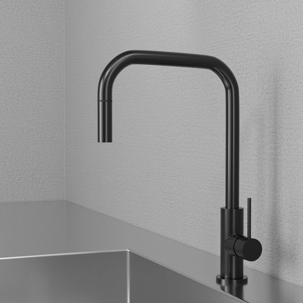 Köksblandare Scandtap Steel Accent Square Med Utdragbart Munstycke