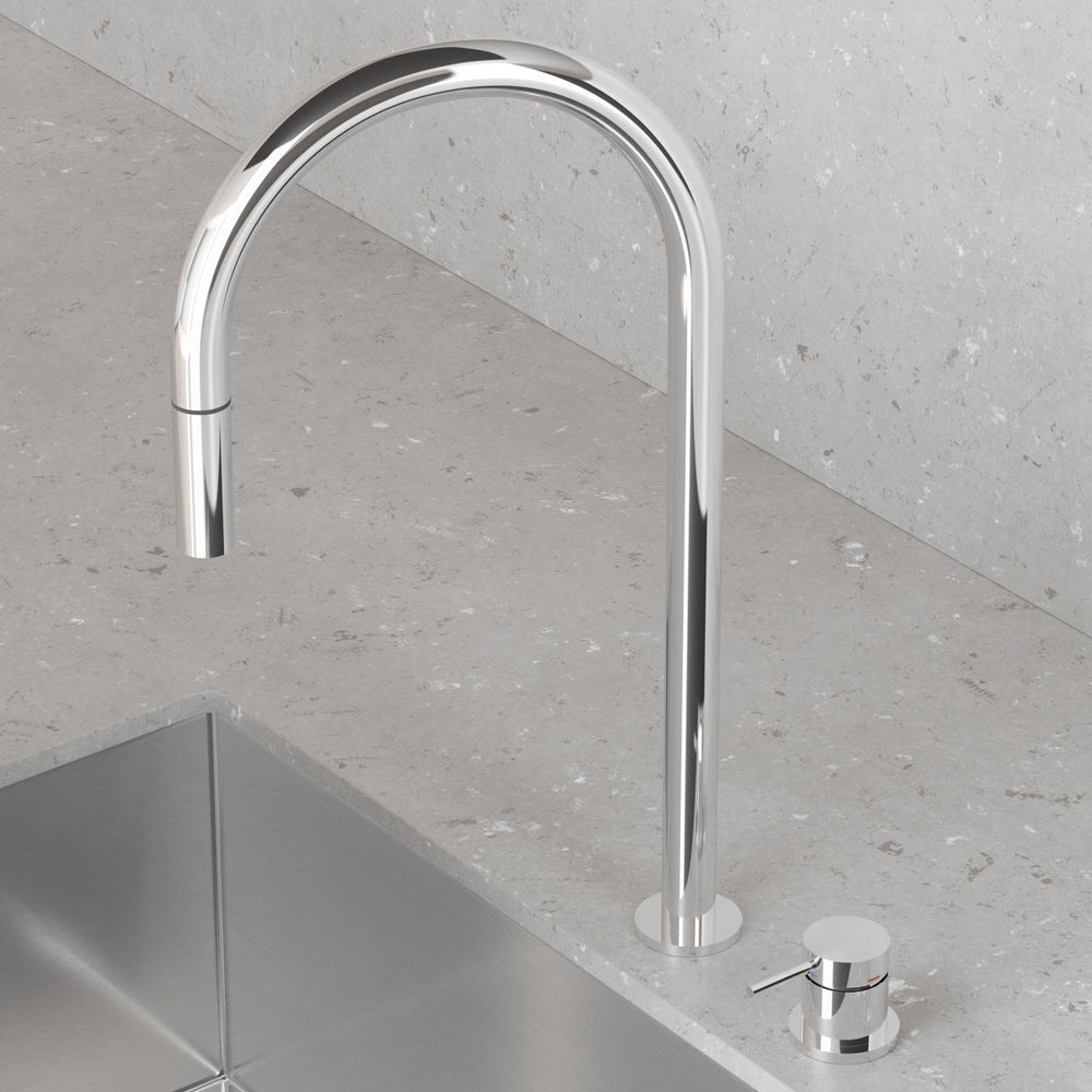 Köksblandare Scandtap Steel Harmonized K2P Utdragbar Pip