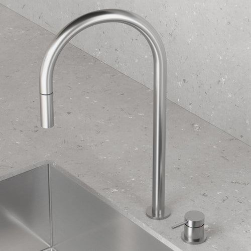 Köksblandare Scandtap Steel Harmonized K2P Utdragbar Pip