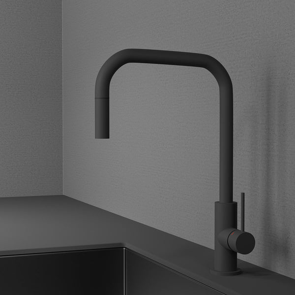 Köksblandare Scandtap Steel Accent Square Med Utdragbart Munstycke