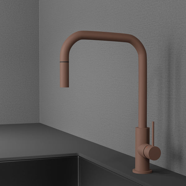 Köksblandare Scandtap Steel Accent Square Med Utdragbart Munstycke