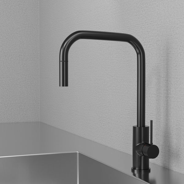 Köksblandare Scandtap Steel Accent Square Med Utdragbart Munstycke