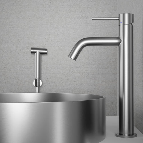 Tvättställsblandare Scandtap Steel Voyage B Hög Med Bidédusch