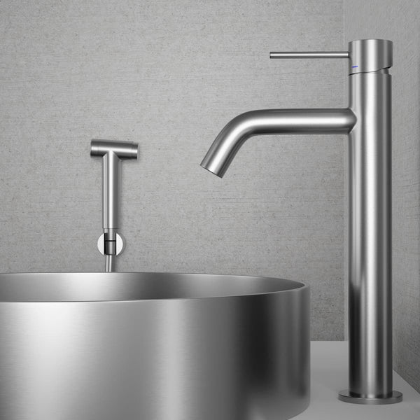 Tvättställsblandare Scandtap Steel Voyage B Hög Med Bidédusch