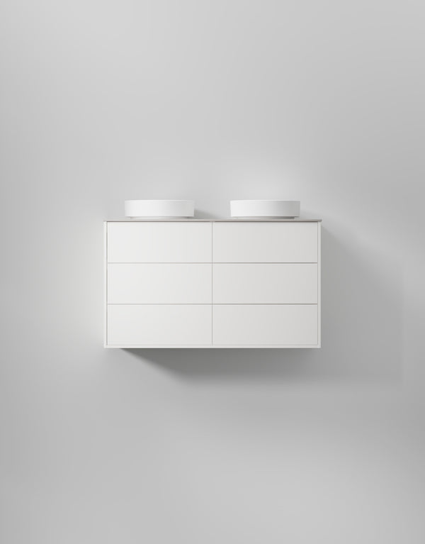 Kommod INR Terra Solid 120 Med Bänkskiva & Dubbla Handfat
