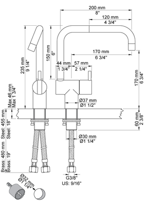 Tvättställsblandare Vola KV1