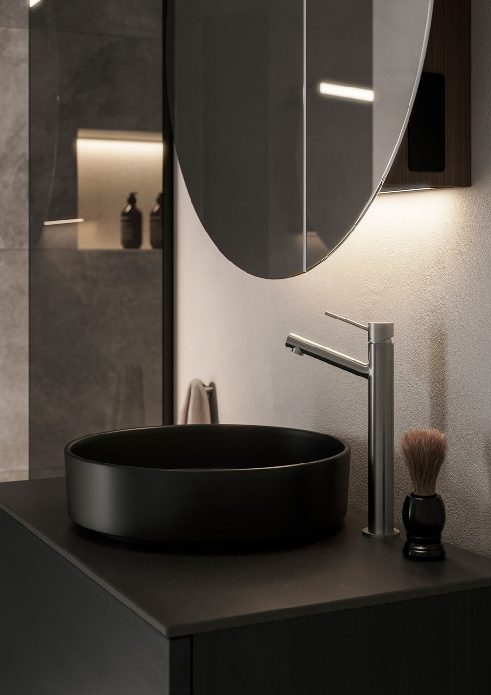Tvättställsblandare Scandtap Steel Vector Hög