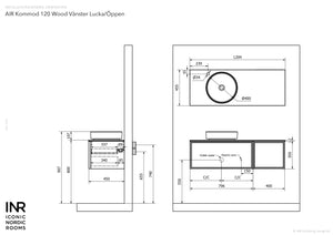 Kommod INR Air Wood 120 - Black Oak - Vänster